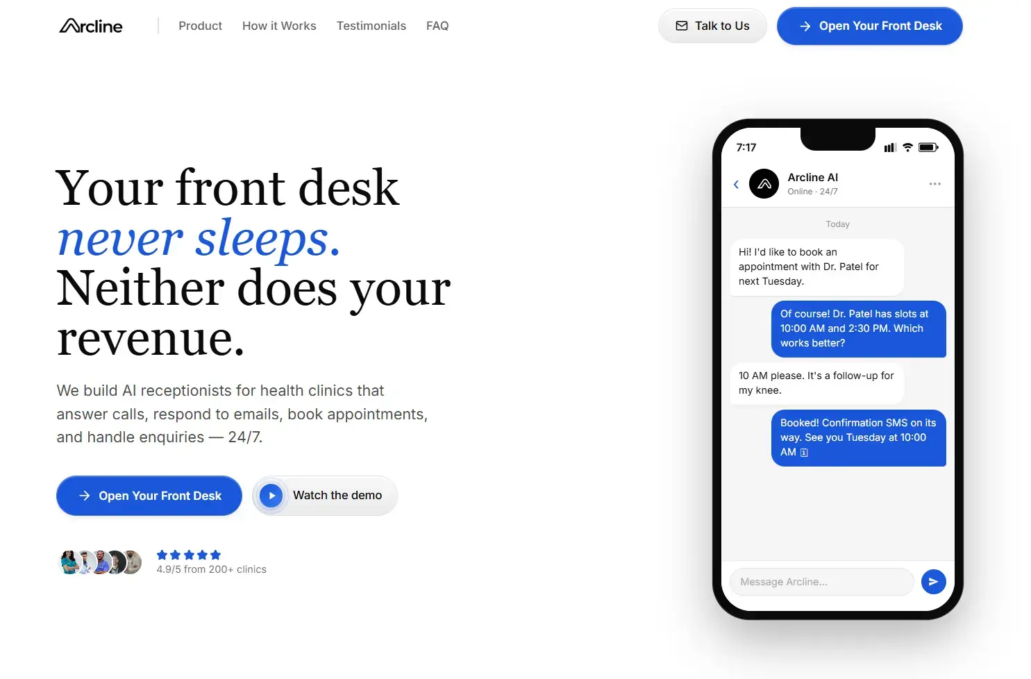 Arcline Landing Page